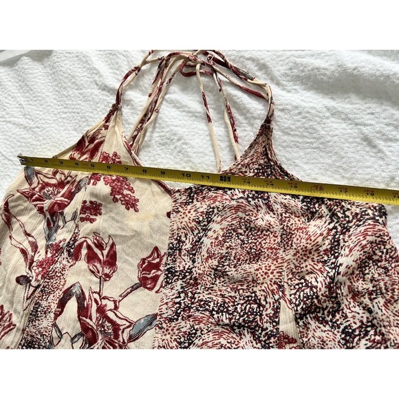 Free People Isabella Mixed Print Romper Cross Back Tie Details Flowy size Large - Picture 9 of 12